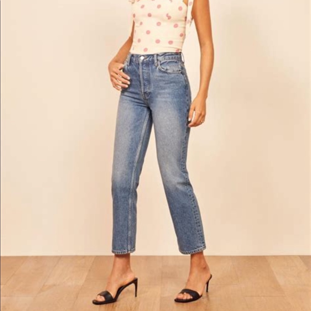Reformation - Cynthia High Rise Straight Cropped Jeans - Shasta - 28